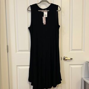 Philosophy Black Sleeveless Midi A-Line Dress
